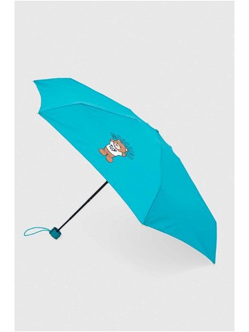 Deštník Moschino tyrkysová barva 8351 SUPERMINIA