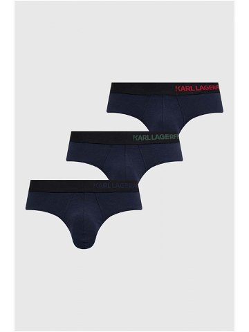 Spodní prádlo Karl Lagerfeld 3-pack pánské tmavomodrá barva