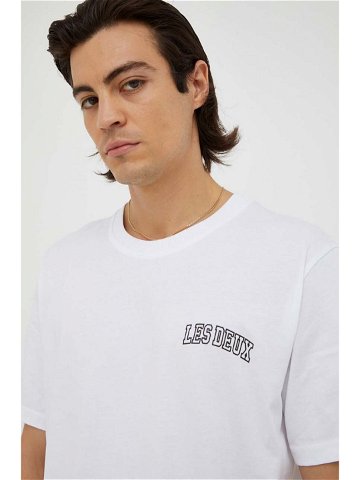 Bavlněné tričko Les Deux bílá barva s potiskem