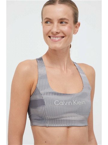 Sportovní podprsenka Calvin Klein Performance Essentials šedá barva