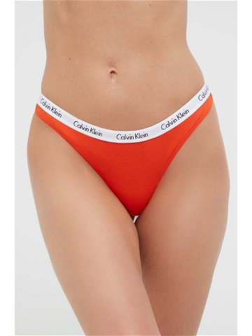 Tanga Calvin Klein Underwear 5-pack oranžová barva 000QD3585E