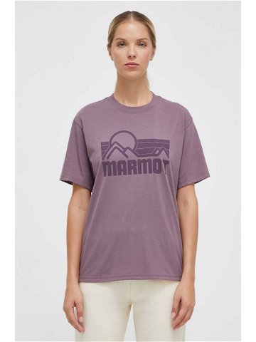 Tričko Marmot fialová barva