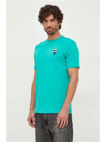 Tričko Karl Lagerfeld zelená barva s aplikací