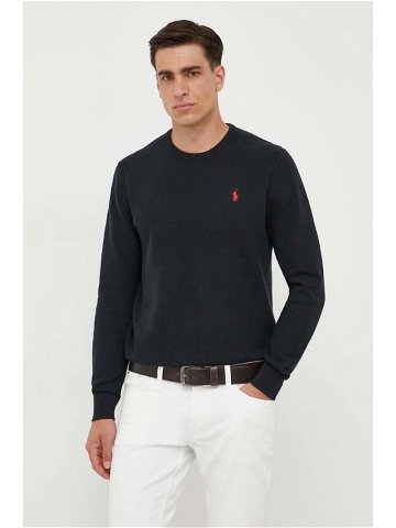 Bavlněný svetr Polo Ralph Lauren černá barva lehký 710918163