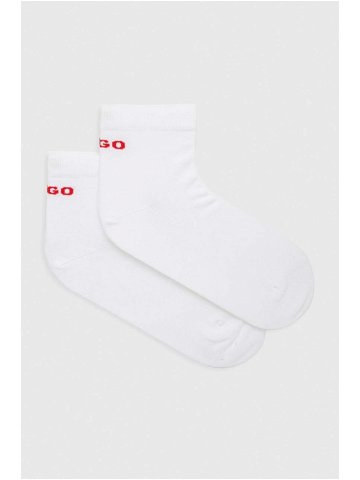 Ponožky HUGO 2-pack pánské bílá barva 50491226