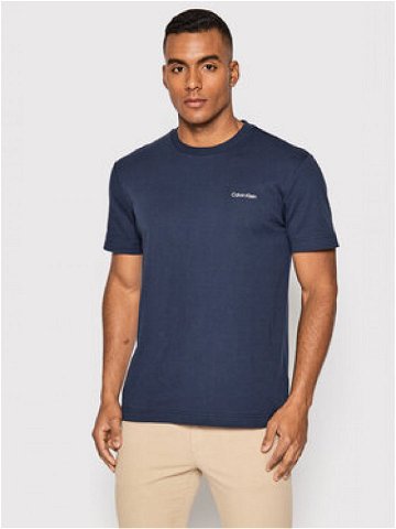 Calvin Klein T-Shirt Micro Logo Interlock K10K109894 Tmavomodrá Regular Fit