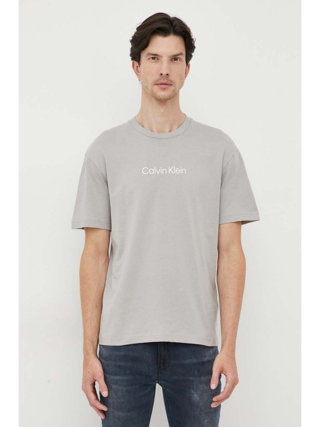 Bavlněné tričko Calvin Klein šedá barva K10K111346