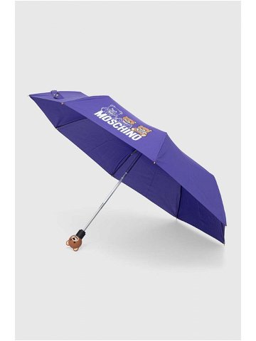 Deštník Moschino fialová barva 8061 OPENCLOSEA
