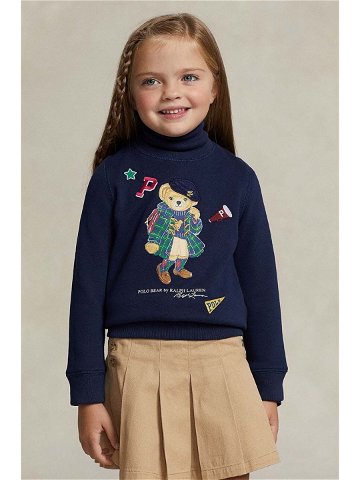 Dětské tričko s dlouhým rukávem Polo Ralph Lauren tmavomodrá barva s potiskem