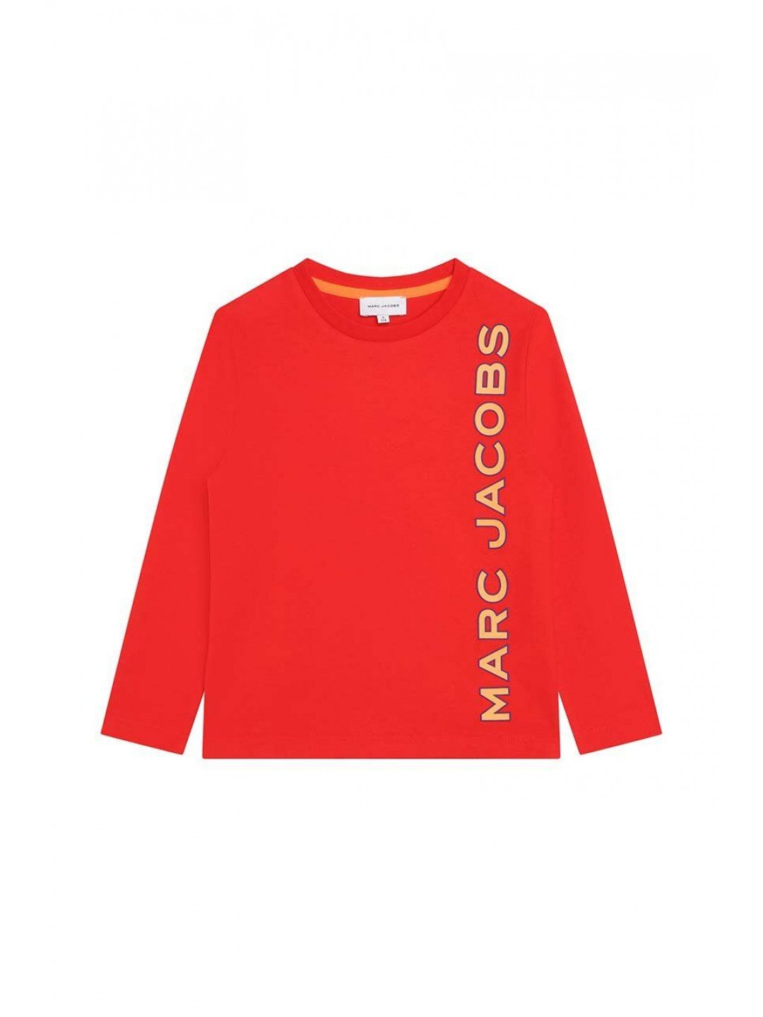 Dětská bavlněná košile s dlouhým rukávem Marc Jacobs červená barva s potiskem