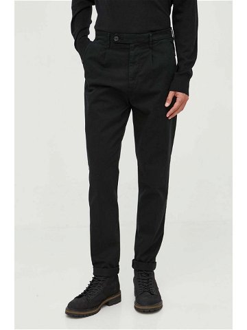 Kalhoty Guess pánské černá barva ve střihu chinos