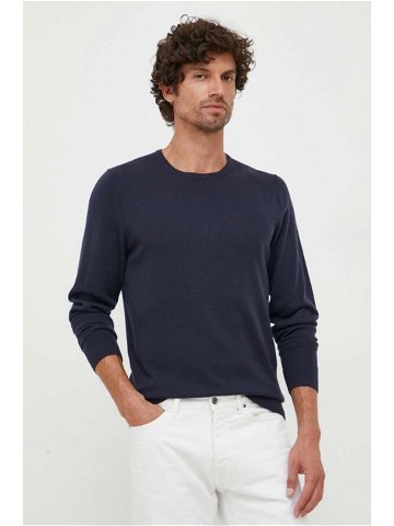 Vlněný svetr Calvin Klein pánský tmavomodrá barva lehký