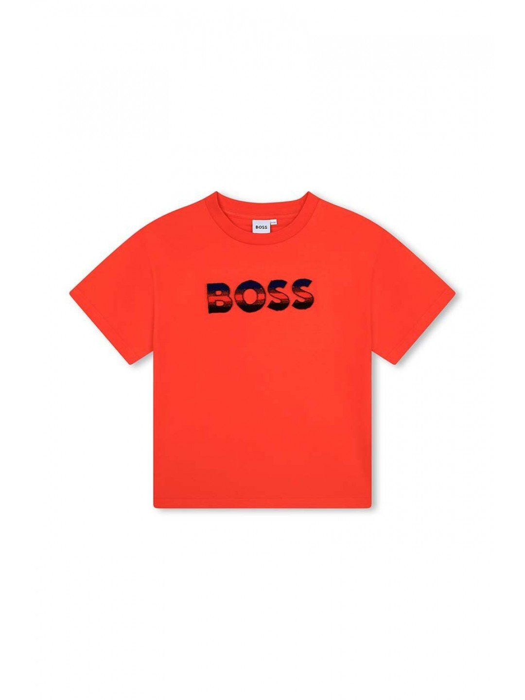 Dětské bavlněné tričko BOSS červená barva s potiskem