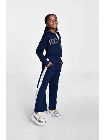 Dětská mikina Michael Kors tmavomodrá barva s kapucí s aplikací