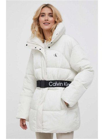 Bunda Calvin Klein Jeans dámská béžová barva zimní