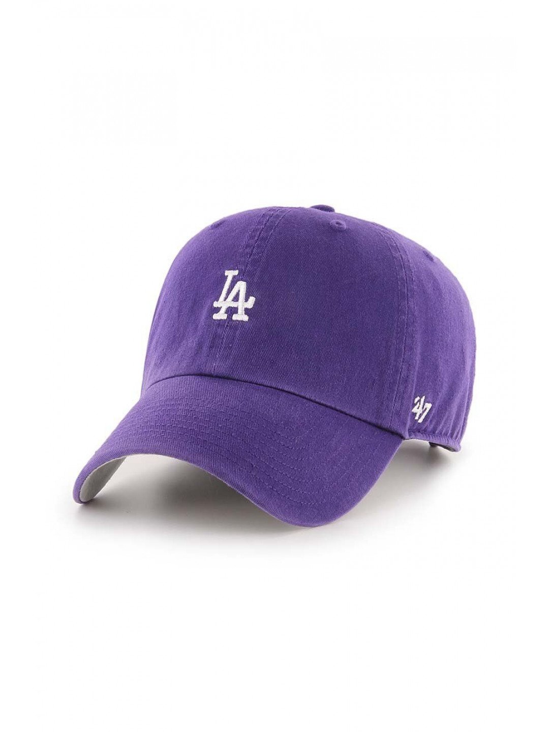 Bavlněná baseballová čepice 47brand MLB Los Angeles Dodgers fialová barva s aplikací