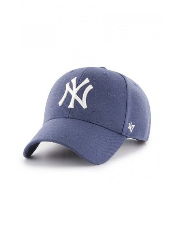 Čepice s vlněnou směsí 47brand MLB New York Yankees fialová barva s aplikací