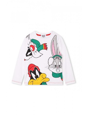 Dětské bavlněné tričko s dlouhým rukávem Marc Jacobs x Looney Tunes bílá barva s potiskem