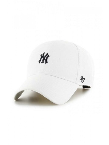Čepice s vlněnou směsí 47brand MLB New York Yankees bílá barva s aplikací