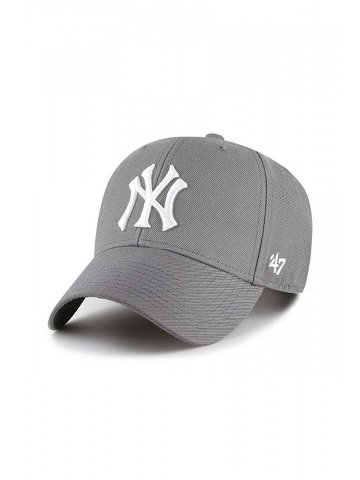 Čepice s vlněnou směsí 47brand MLB New York Yankees šedá barva s aplikací