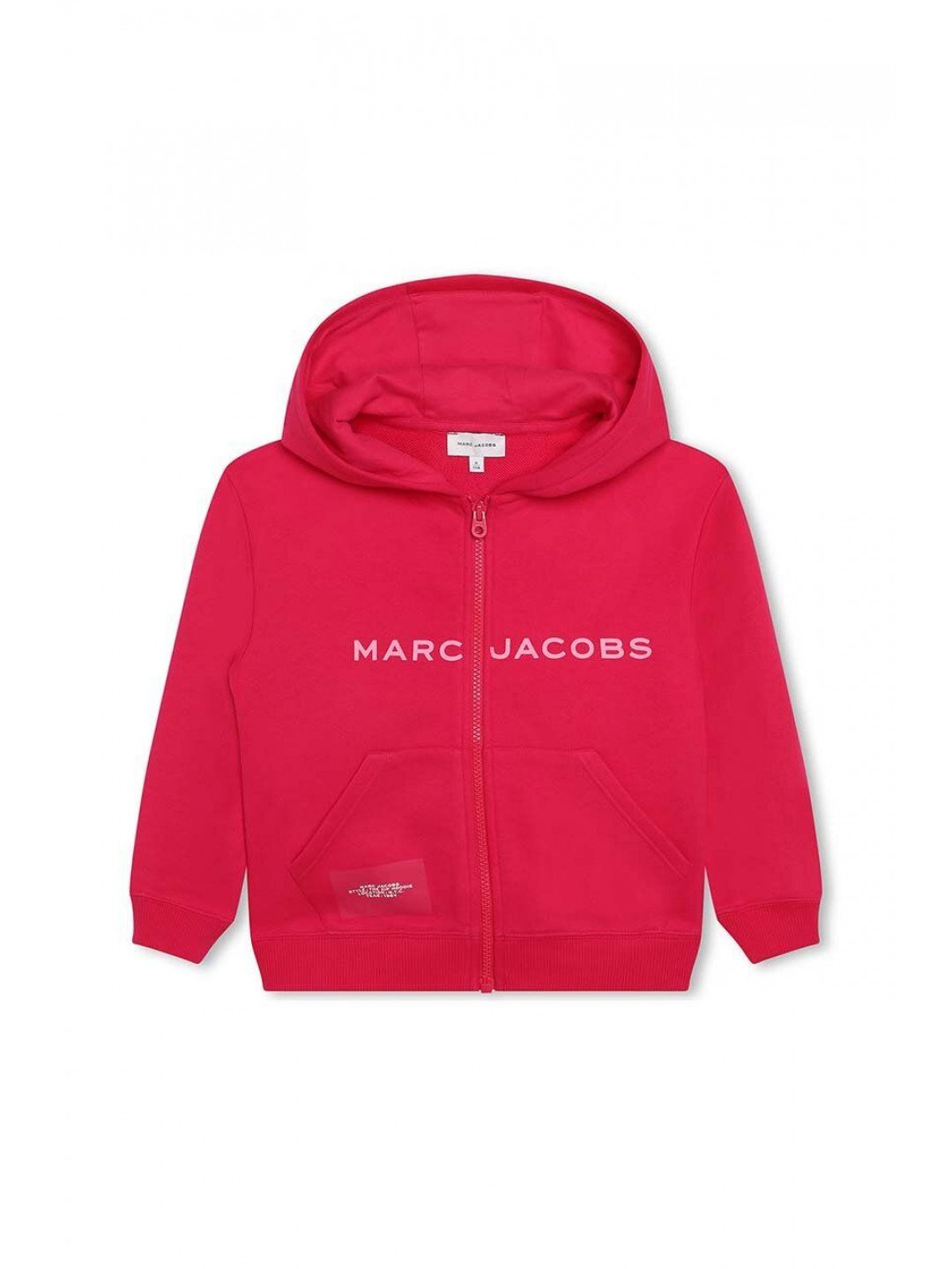 Dětská mikina Marc Jacobs červená barva s kapucí s potiskem