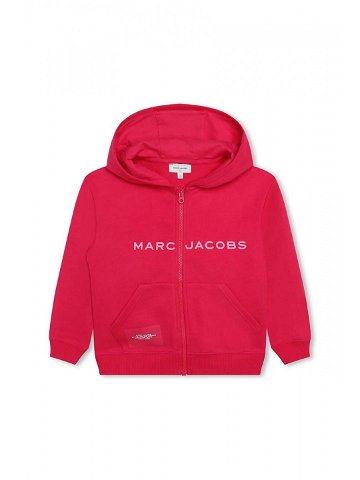 Dětská mikina Marc Jacobs červená barva s kapucí s potiskem