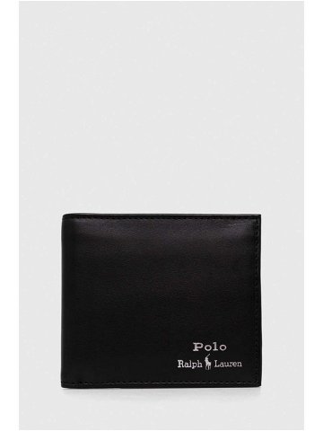 Kožená peněženka Polo Ralph Lauren černá barva 405803865