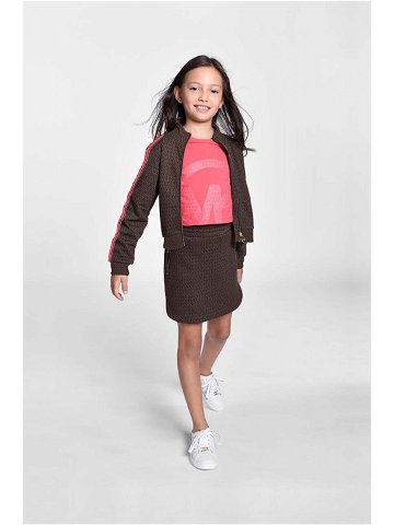 Dětská sukně Michael Kors hnědá barva mini