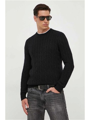 Kašmírový svetr Polo Ralph Lauren pánský černá barva