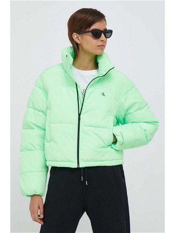 Bunda Calvin Klein Jeans dámská zelená barva zimní oversize