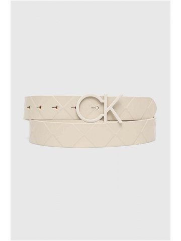Kožený pásek Calvin Klein dámský béžová barva K60K611102