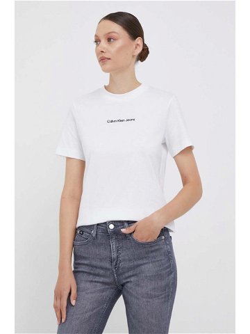 Bavlněné tričko Calvin Klein Jeans bílá barva J20J221065