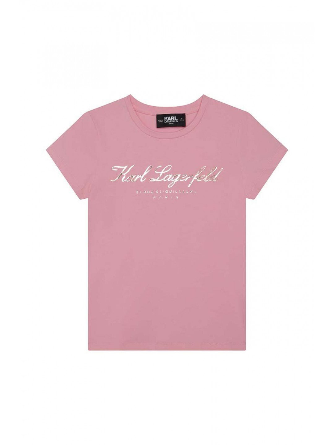 Dětské tričko Karl Lagerfeld růžová barva s potiskem
