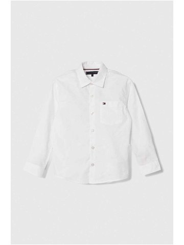 Dětská bavlněná košile Tommy Hilfiger bílá barva