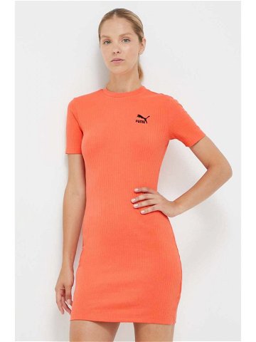 Šaty Puma oranžová barva mini
