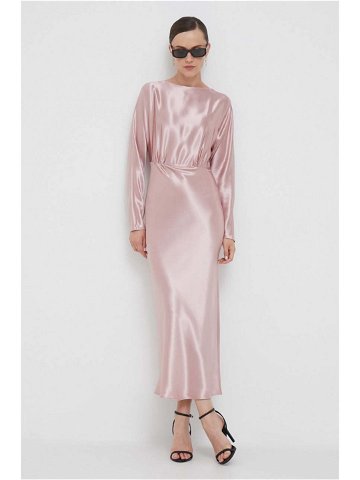 Šaty Calvin Klein růžová barva maxi