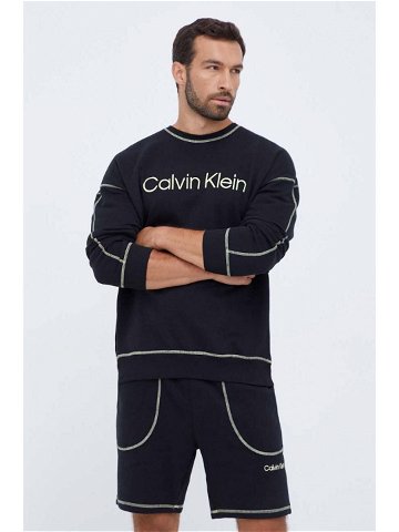 Bavlněná mikina Calvin Klein Underwear černá barva s potiskem