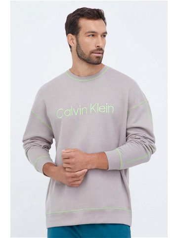 Bavlněná mikina Calvin Klein Underwear šedá barva s potiskem