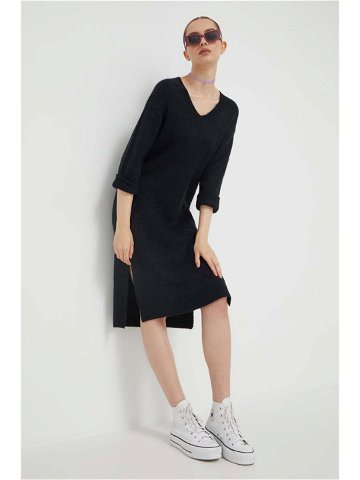 Šaty Roxy černá barva mini oversize
