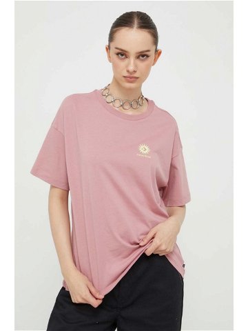Bavlněné tričko Converse růžová barva