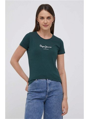 Tričko Pepe Jeans zelená barva