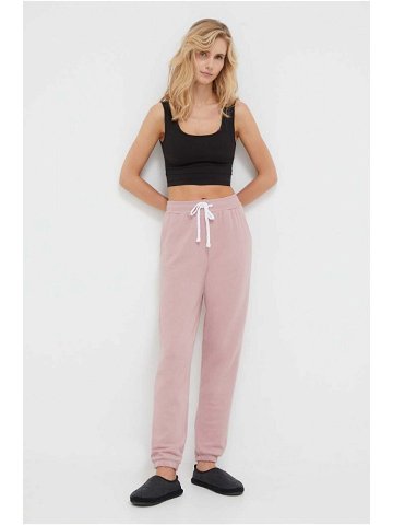 Pyžamové kalhoty Dkny dámské růžová barva