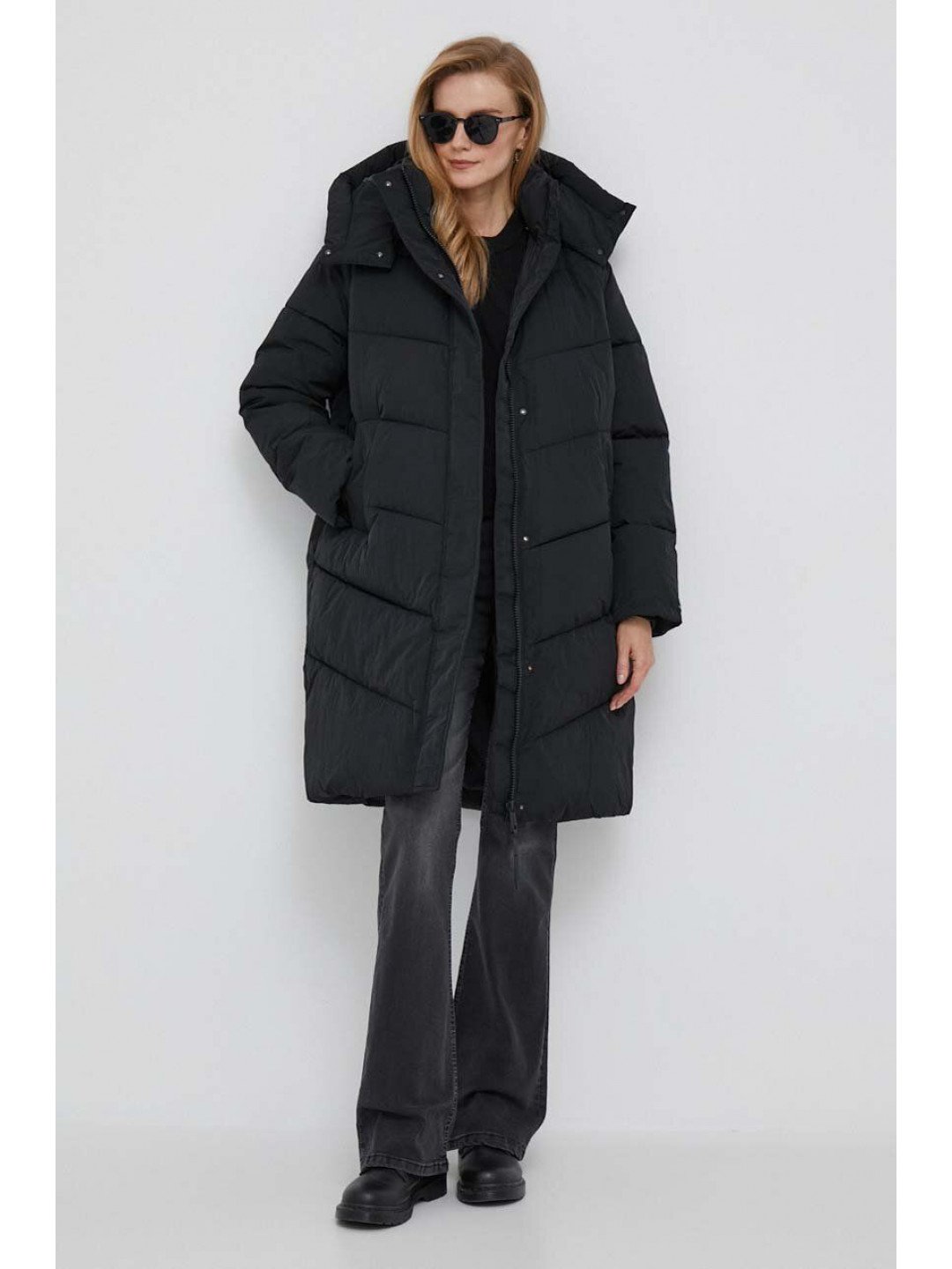Bunda Calvin Klein dámská černá barva zimní