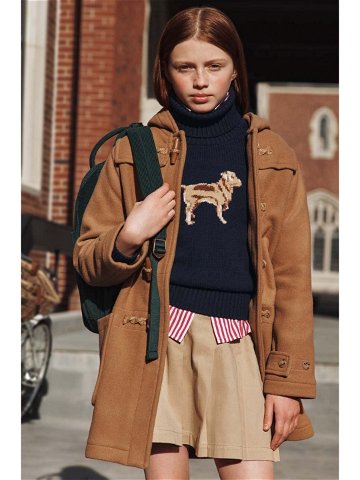 Dětský bavlněný svetr Polo Ralph Lauren tmavomodrá barva hřejivý