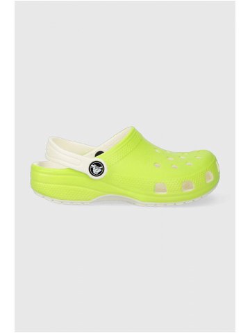 Dětské pantofle Crocs Glow In The Dark zelená barva
