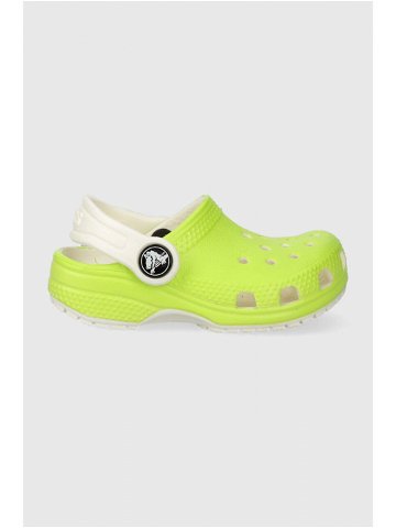 Dětské pantofle Crocs GLOW IN THE DARK zelená barva