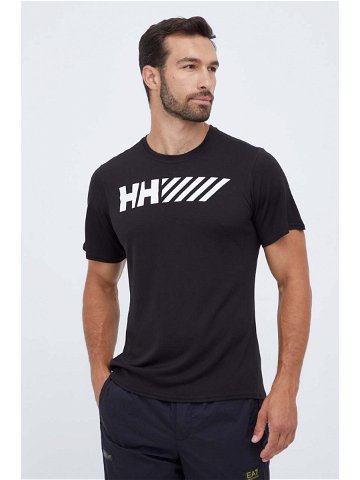 Sportovní tričko Helly Hansen Lifa Tech černá barva s potiskem