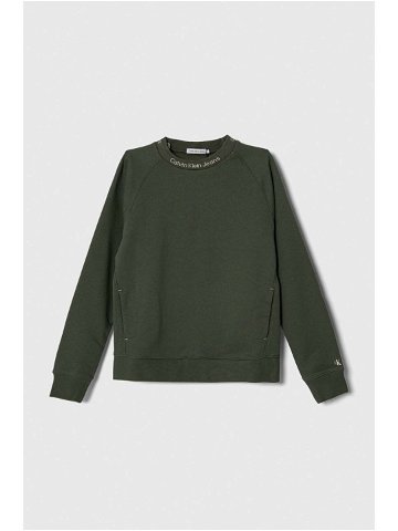 Košilka Calvin Klein Jeans zelená barva hladká