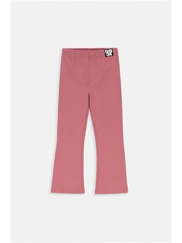 Dětské kalhoty Coccodrillo růžová barva hladké