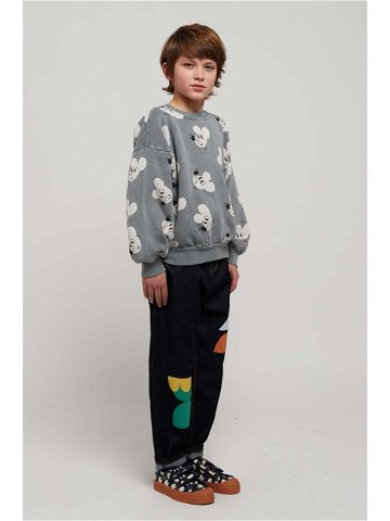 Dětská bavlněná mikina Bobo Choses šedá barva vzorovaná